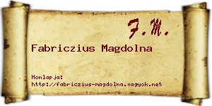 Fabriczius Magdolna névjegykártya