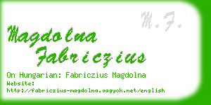 magdolna fabriczius business card